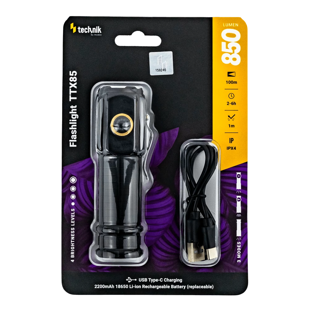 Technik TTX85 elemlámpa csomagolás 850 lumen