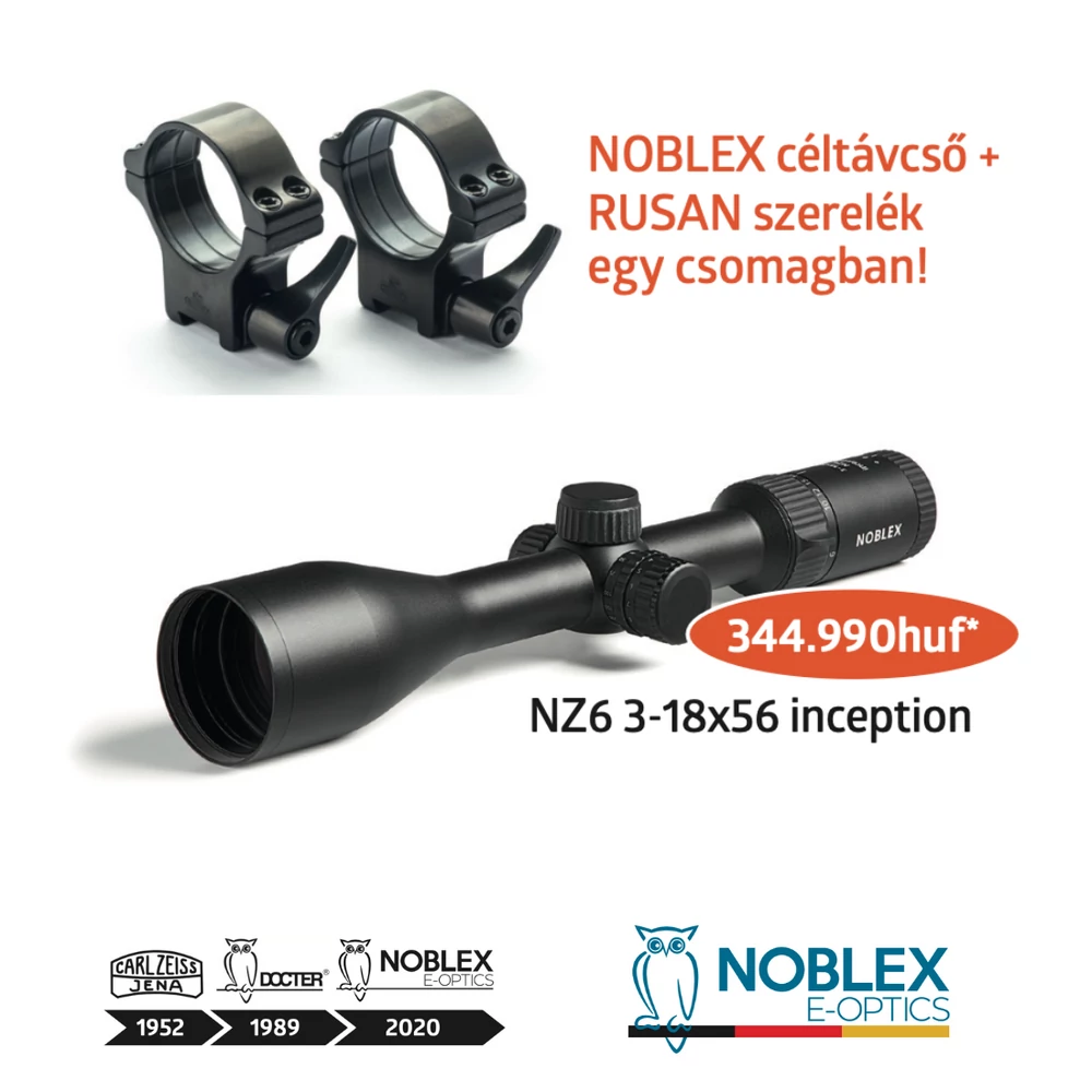 Noblex NZ6 Inception 3-18x56 vill. p. , parallaxis, 4i. 