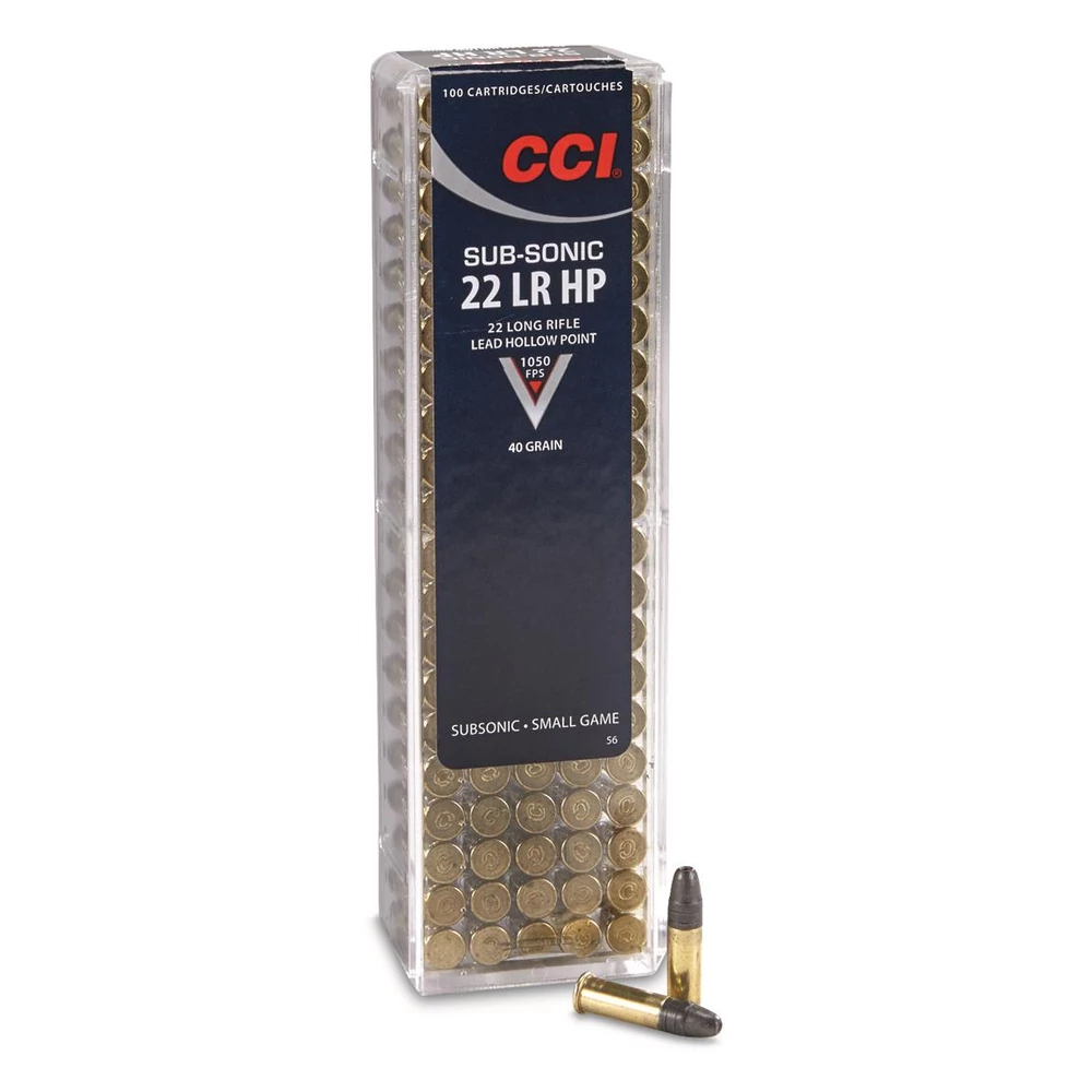 .22LR CCI Subsonic HP 40gr 100db